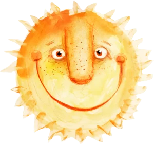 ベビーのイメージの抽象化で太陽